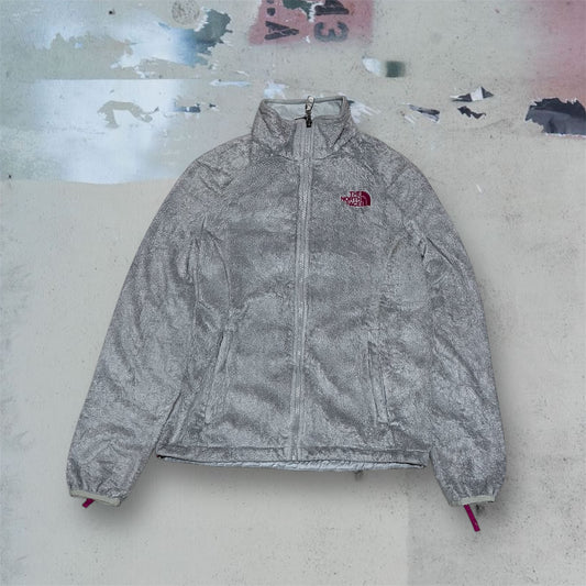 The North Face Grey Pink Fur Fleece Jacket